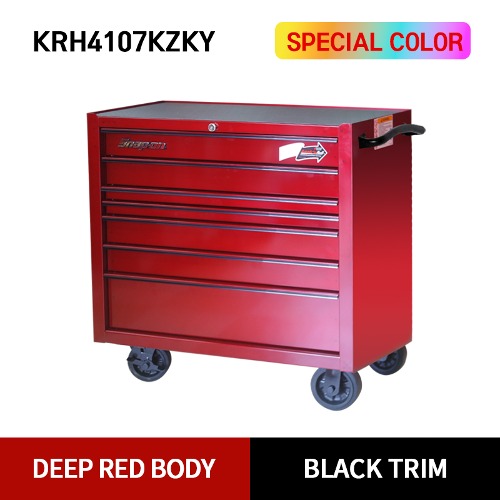 KRH4107KZKY 40&quot; Seven-Drawer Single Bank Heritage Series Roll Cab (Deep Red Body X Black Trim) 스냅온 헤리티지 시리즈 리미티드 에디션 한정판 40인치 7 서랍 툴박스 (딥 레드 바디 X 블랙 트림)