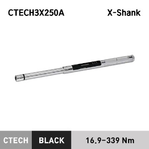 CTECH3X250A Interchangable Head X-Shank ControlTech® Industrial Torque Wrench (12.5-250 ft-lb) (16.9-339 Nm) 스냅온 산업용 헤드교환식 디지털 토크렌치 토르크렌치 (X-Shank)