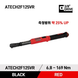 [일시품절/2023년 2월중 입고예정] ATECH2F125VR 3/8&quot; Drive TechAngle® Flex-Head Torque Wrench, Red (5-125 ft-lb) (6.8-169 Nm) 스냅온 3/8&quot; 드라이브 디지털 토크렌치 토르크렌치 (블랙바디/레드)