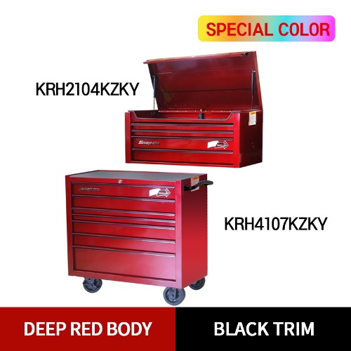 KRH2104KZKY 40&quot; 4 Drawers Top Chest (Deep Red/Black) (상단) &amp; KRH4107KZKY 40&quot; 7 Drawers Single Bank Roll Cab (Deep Red/Black) (하단) 스냅온 탑 체스트 &amp; 롤 캡 프로용 툴박스 세트상품