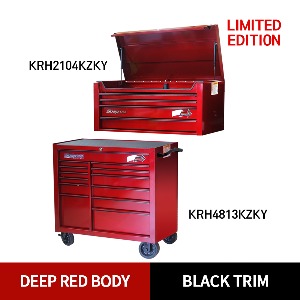 KRH2104KZKY 40&quot; 4 Drawers Top Chest (Deep Red/Black) (상단) &amp; KRH4813KZKY 40&quot; 13 Drawers Double-Bank Roll Cab (Deep Red/Black) (하단) 스냅온 탑 체스트 &amp; 롤 캡 프로용 툴박스 세트상품