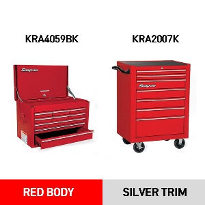 KRA4059BK 9 Drawer Top Chest (Red) + KRA2007K 7 Drawer Roll Cab (Red) 스냅온 탑체스트 (9 서랍) + 프로메케닉용 툴박스 기본형 (7 서랍) 세트