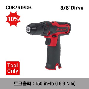 [아울렛제품 / 10%할인] CDR761BDB 14.4 V 3/8” MicroLithium Cordless Drill (Tool Only) (Red) 스냅온 14.4 V 3/8&quot; 마이크로리튬 무선 드릴 (베어툴)