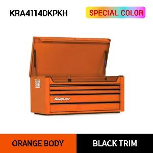 KRA4114DKPKH 40&quot; 4-Drawer Top Chest (Orange/Black) 스냅온 헤리티지 시리즈 리미티드 에디션 40&quot; 4도어 탑체스트 (오렌지/블랙)