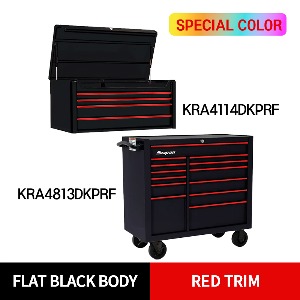 KRA4114DKPRF 40&quot; 4 Drawers Top Chest (Flat Black/Red) (상단) &amp; KRA4813DKPRF-BC 40&quot; 13 Drawers Drawer Bank Roll Cab (Flat Black/Red) (하단) 스냅온 탑 체스트 &amp; 롤 캡 프로용 툴박스 세트상품
