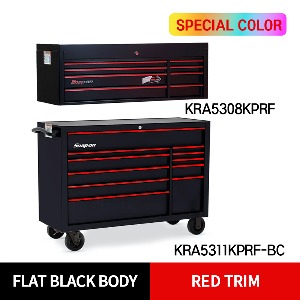 KRA5308KPRF 53&quot; 8 Drawers Top Chest (Flat Black/Red) (상단) &amp; KRA5311KPRF-BC 53&quot; 11 Drawers Double Bank Roll Cab (Flat Black/Red) (하단) 스냅온 탑 체스트 &amp; 롤 캡 프로용 툴박스 세트상품